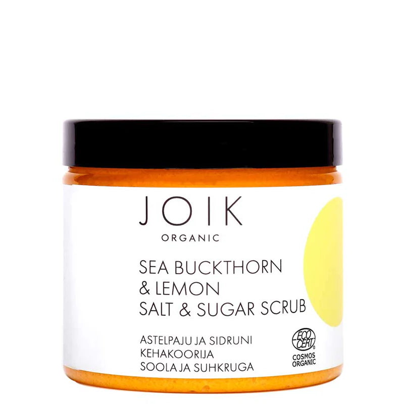 JOIK Organic Sea Buckthorn & Lemon Salt & Sugar scrub Vartalokuorinta 220 gr