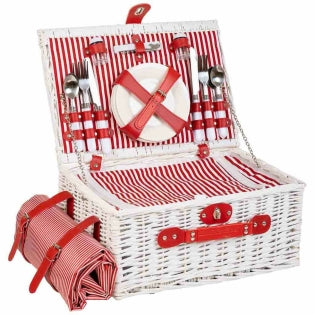 UUTTA! Piknikkori Alexandra House Living Puna-valkoinen 35,0 x 25,0 x 49,0cm