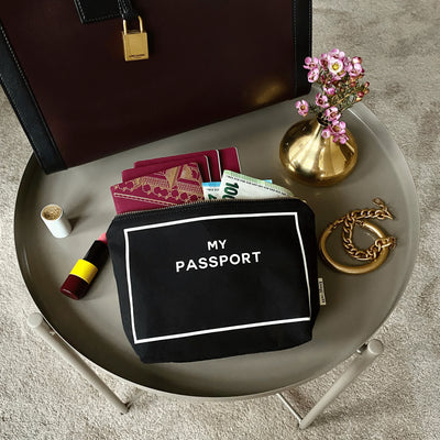 Bag all - pasport & travel document pouch - black (pussukka passeille, musta)
